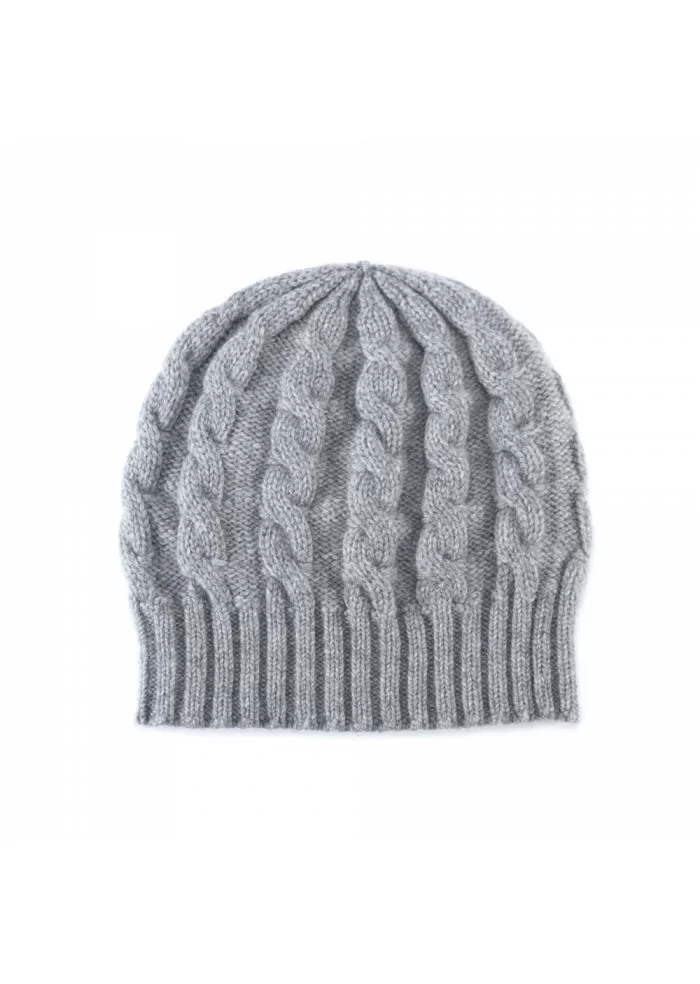 unisex beanie riviera cashmere braid grey