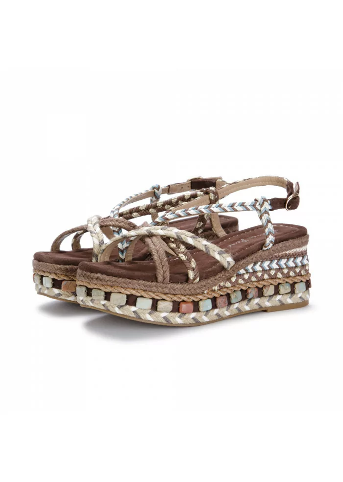 womens wedge sandals alma en pena brown