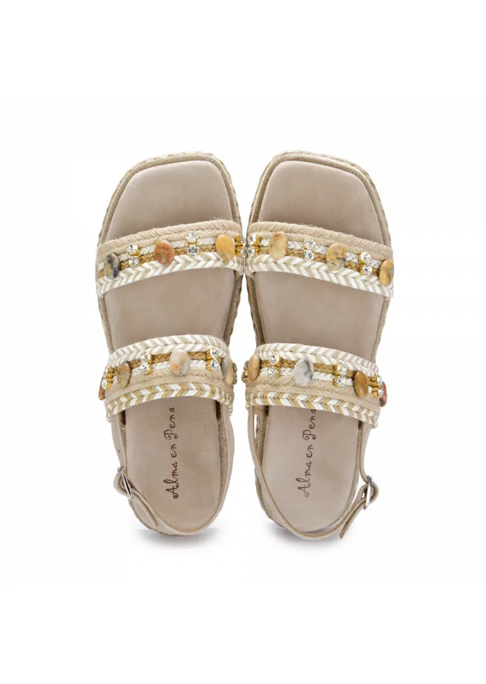 damensandalen alma en pena beige wildleder