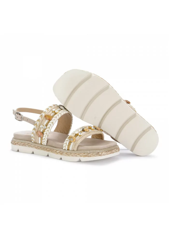 damensandalen alma en pena beige wildleder