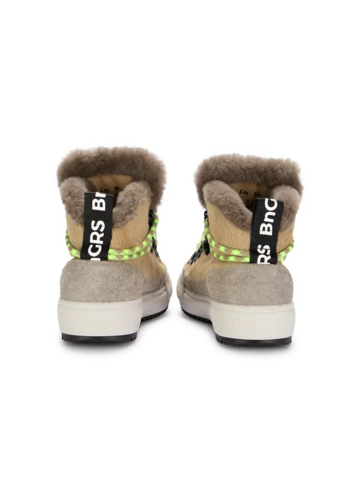 womens ankle boots bng real shoes la yeti beige fur