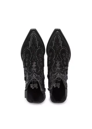 JUICE | WESTERN ANKLE BOOTS SUEDE STRASS BLACK