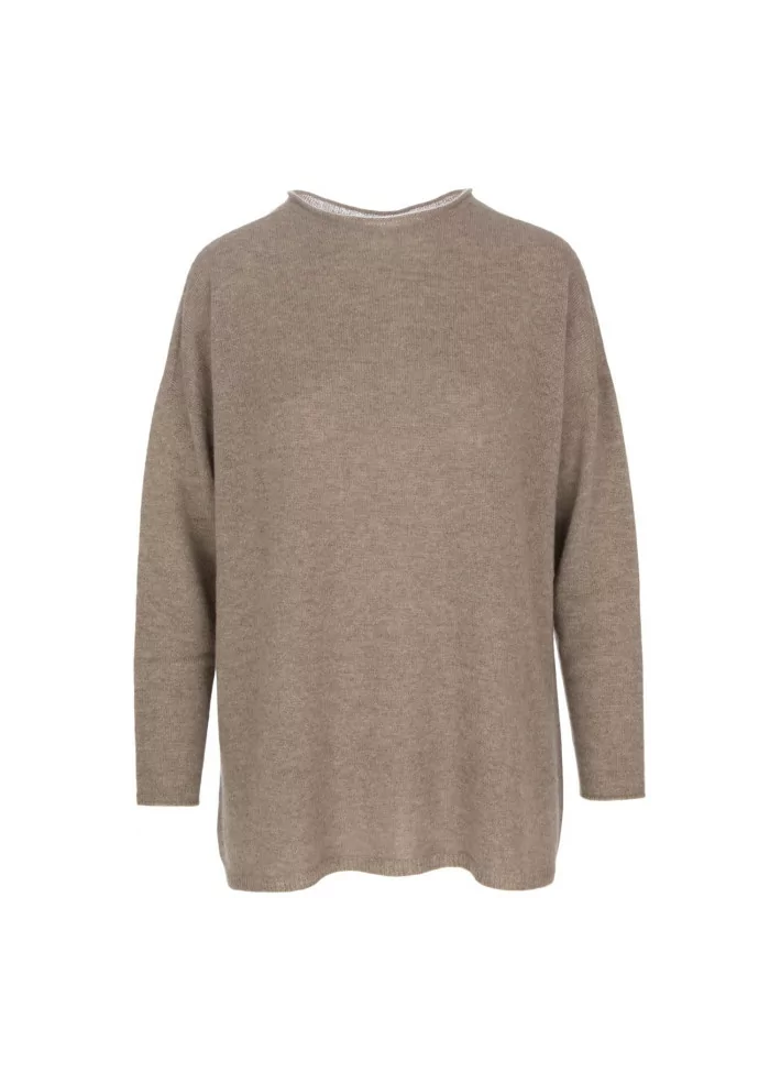 RIVIERA CASHMERE | MAGLIONE RASATO MARRONE