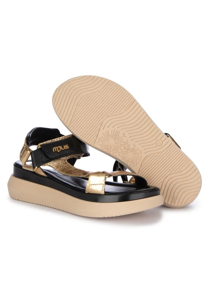 damen sandalen mjus platform gold schwarz