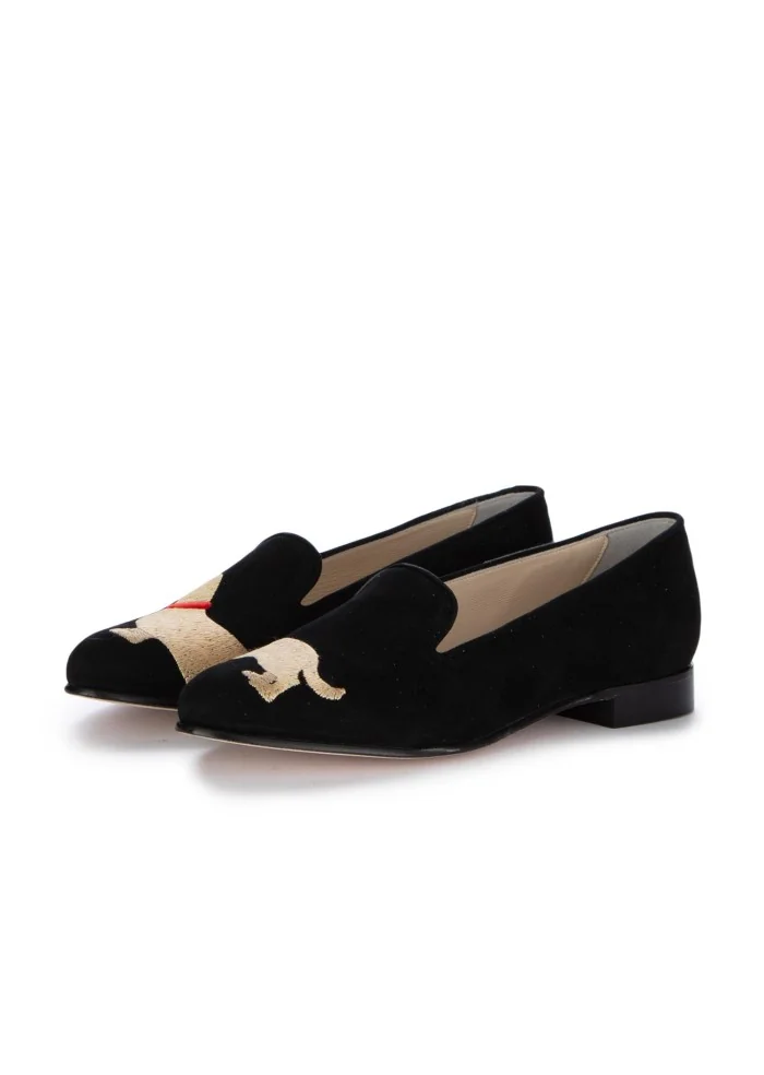 womens ballet flats dachshund black