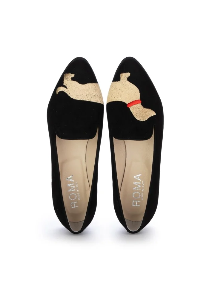 womens ballet flats dachshund black