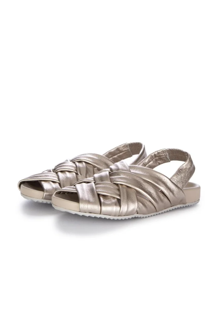 damen sandalen patrizia bonfanti amelie back silk metallisch