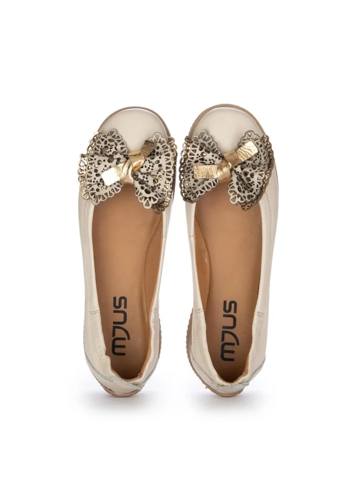 ballerine donna mjus fiocco beige oro