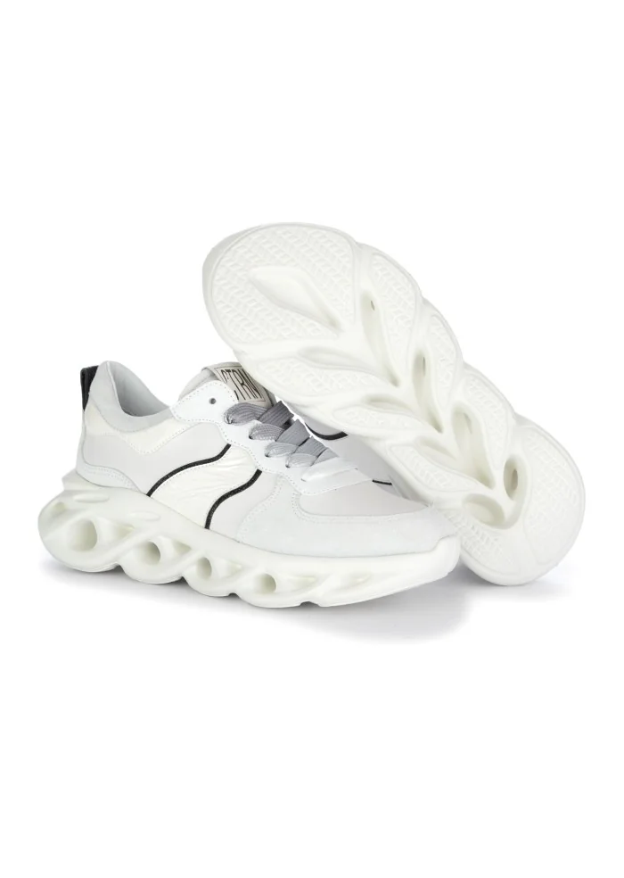 sneakers donna caterina c pelle camoscio bianco