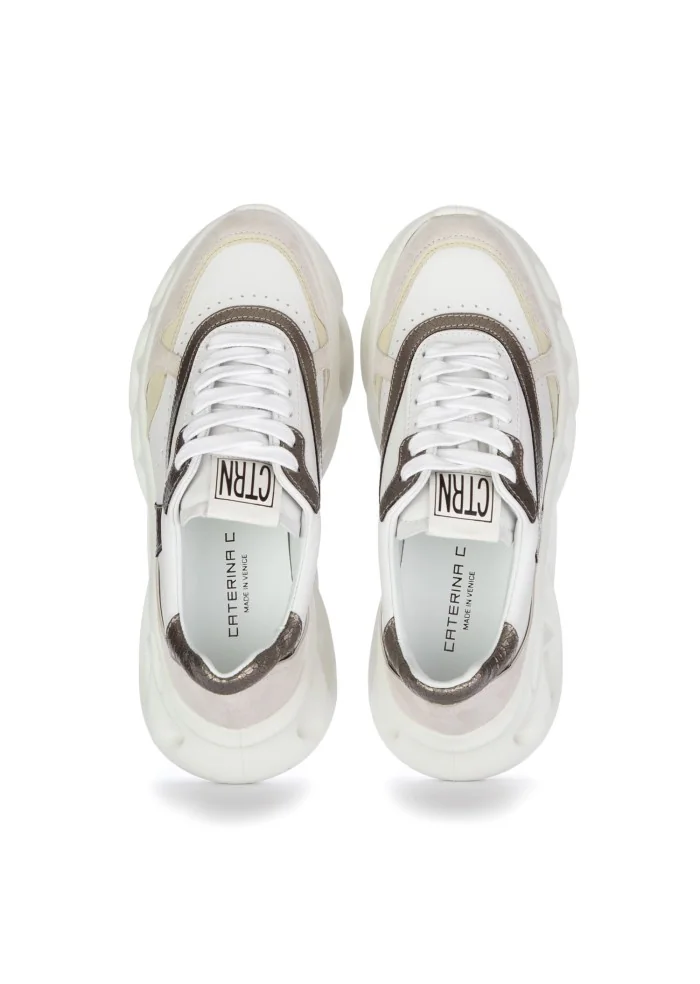 sneakers donna caterina c coco bianco oro