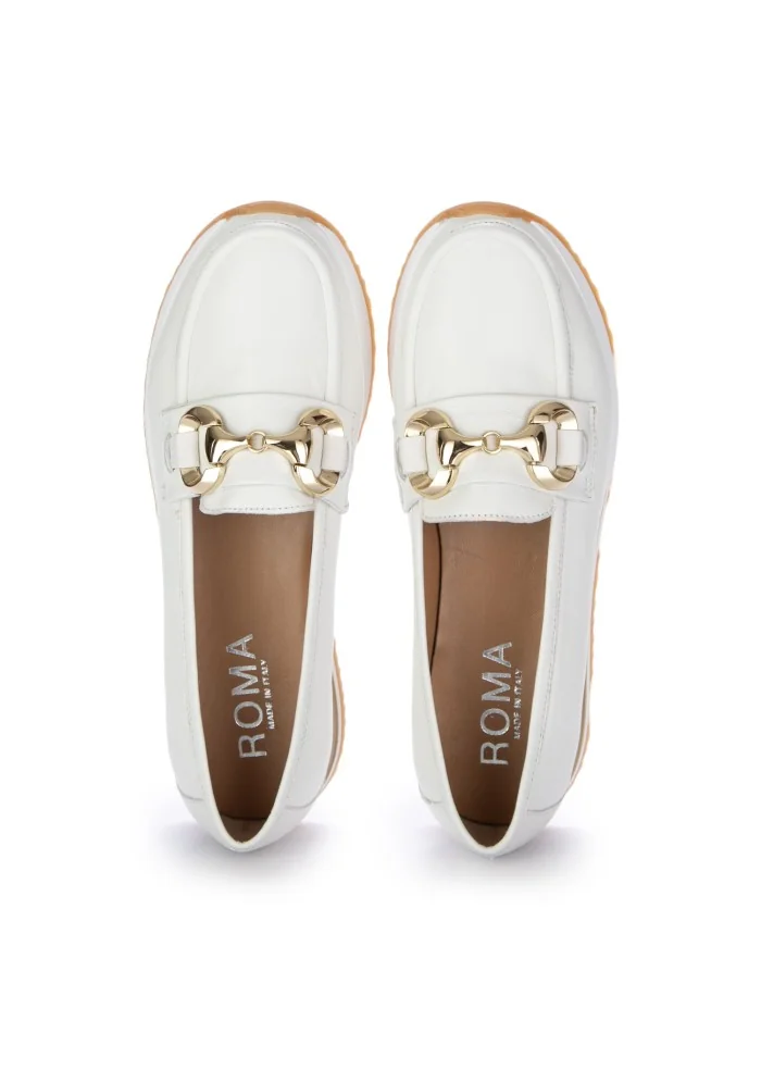 womens loafers roma nappa white