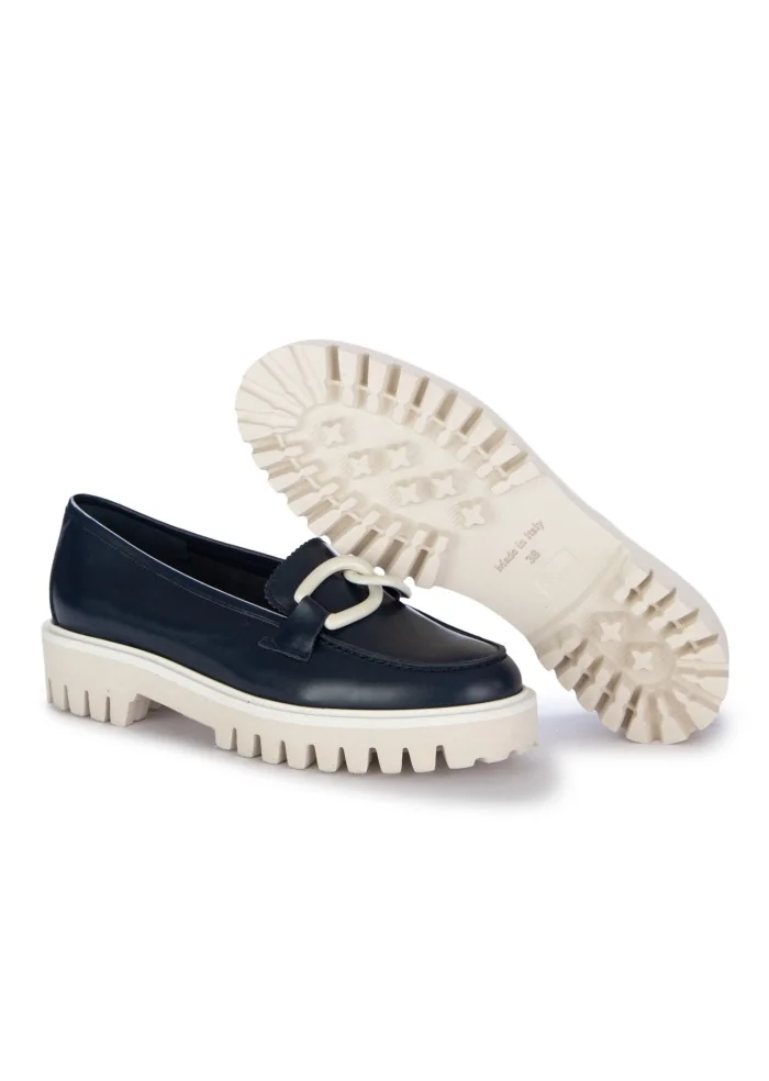 womens loafers roma calf leather blue