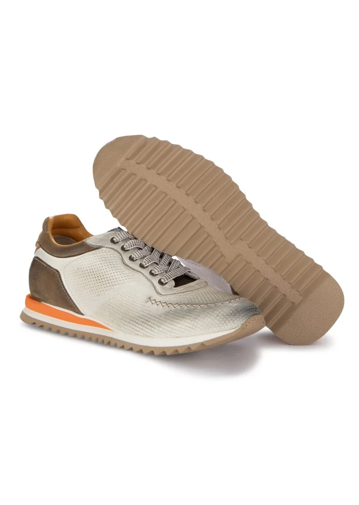 scarpe allacciate uomo lorenzi safari bianco marrone