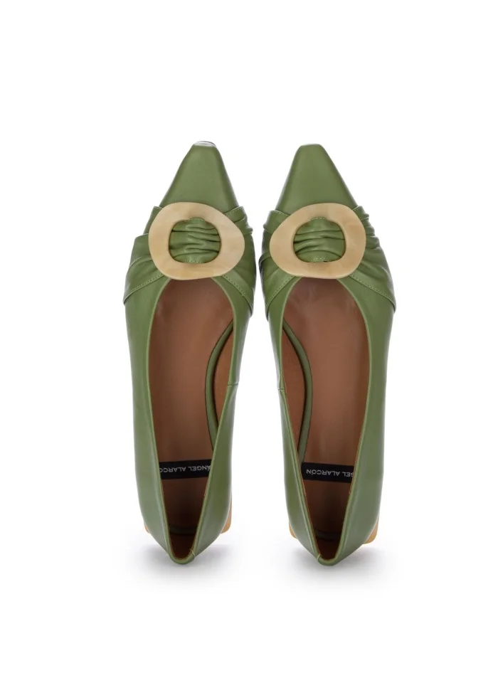 womens ballet flats angel alarcon nacora green