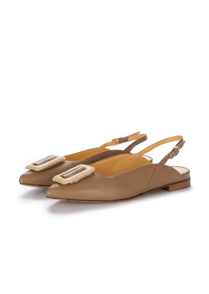 womens slingback detail brown