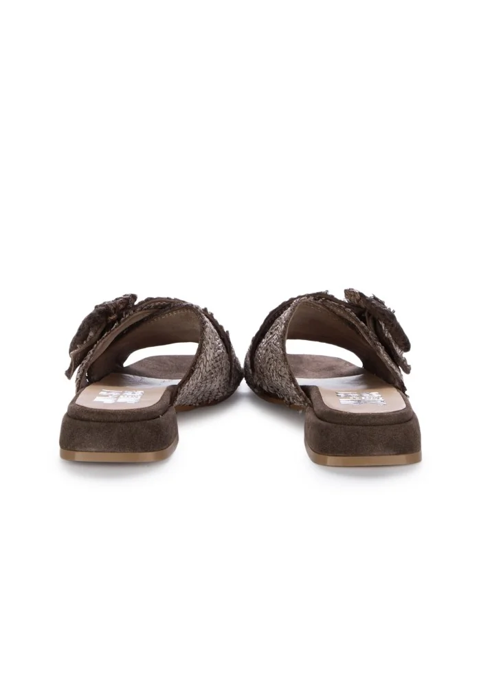 womens sandals juice raffia suede brown