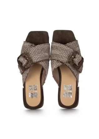 JUICE | SANDALEN RAFFIA WILDLEDER BRAUN