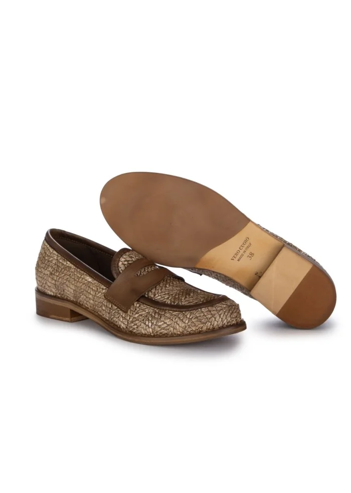 womens loafers juice raffia brown