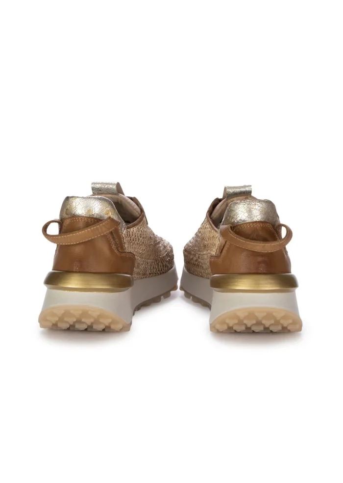 sneakers donna juice raffia pelle marrone