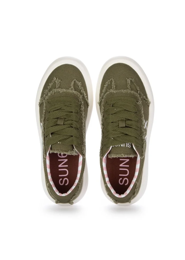 womens sneakers sun68 juno canvas green