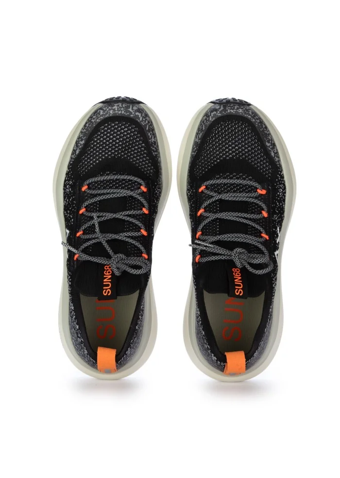 herren sneaker sun68 jupiter knit schwarz orange