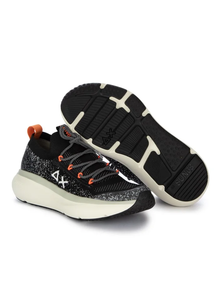 herren sneaker sun68 jupiter knit schwarz orange