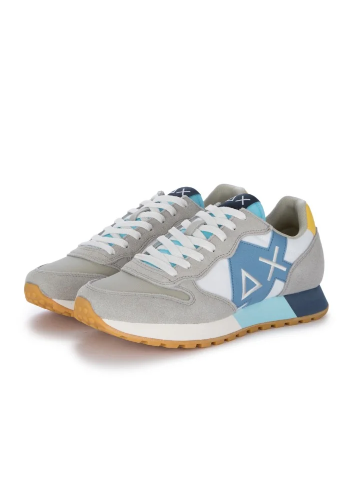 mens sneakers sun68 jaki bicolor grey light blue