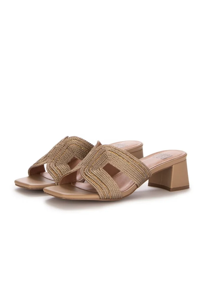 BIBI LOU | SANDALI CON TACCO CHIC MARRONE CHIARO ORO