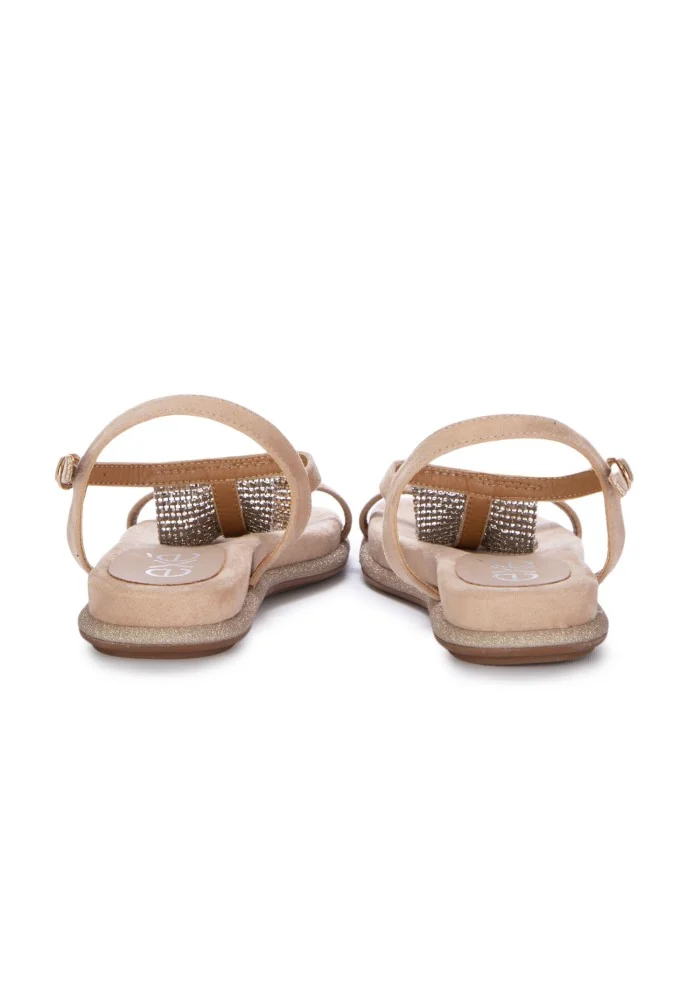 damen sandalen exe funkelnde strasssteine beige