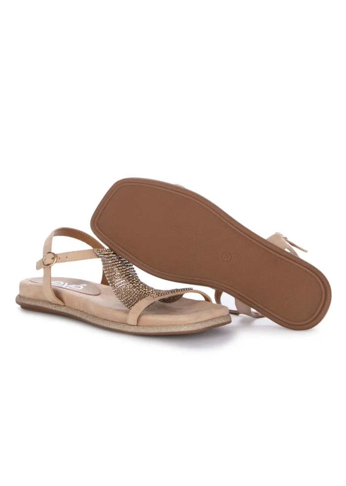 damen sandalen exe funkelnde strasssteine beige