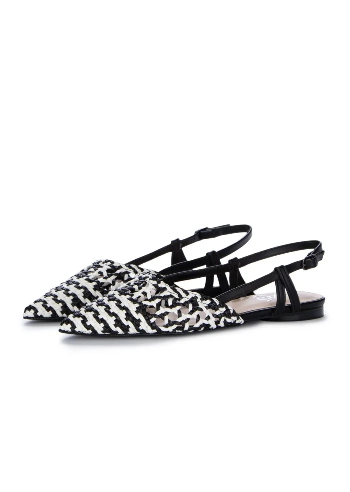 womens slingback exe weaves white black