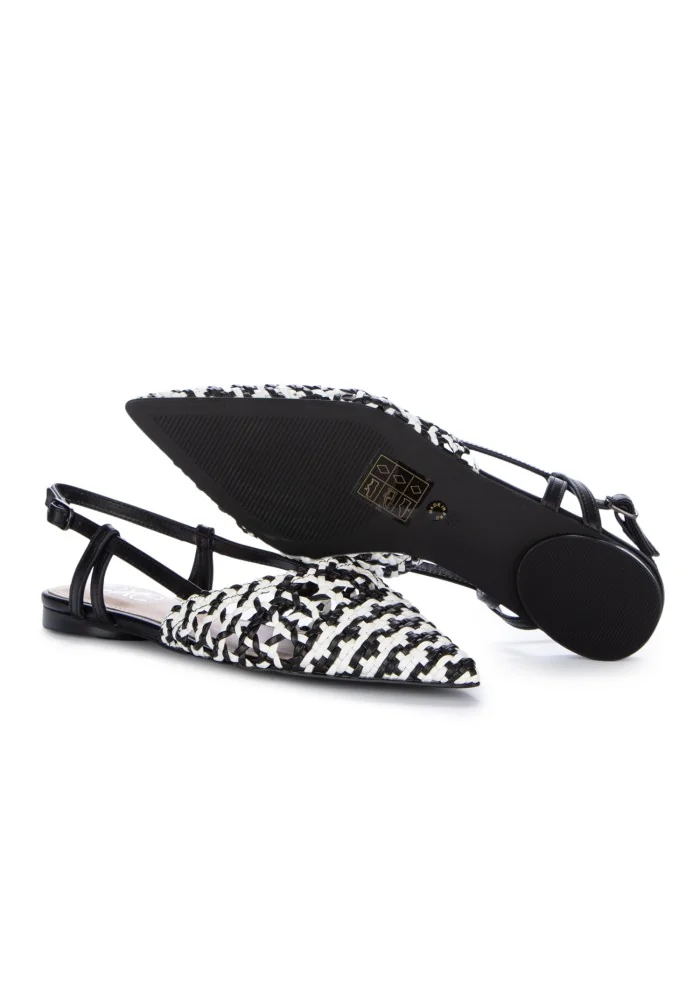 slingback donna exe intrecci bianco nero