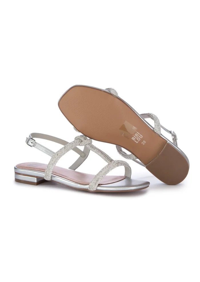 womens sandals bibi lou shiny silver