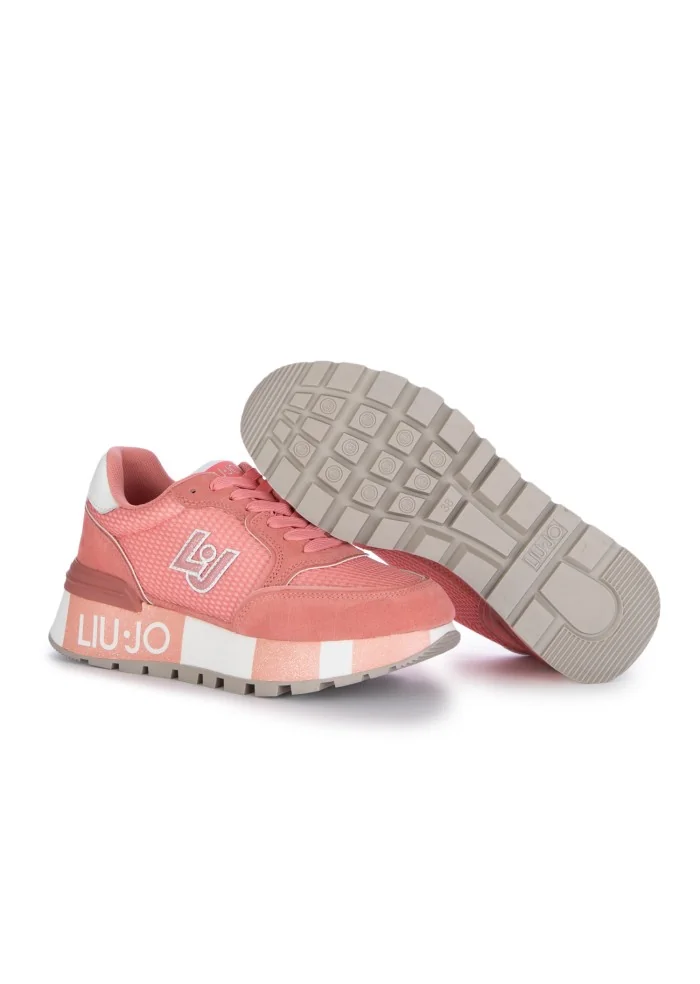 damen sneaker liu jo amazing suede rosa