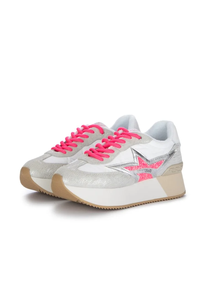 damen sneaker liu jo dreamy laminated silber rosa