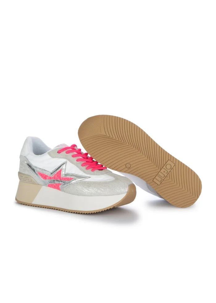 womens sneakers liu jo dreamy laminated silver pink