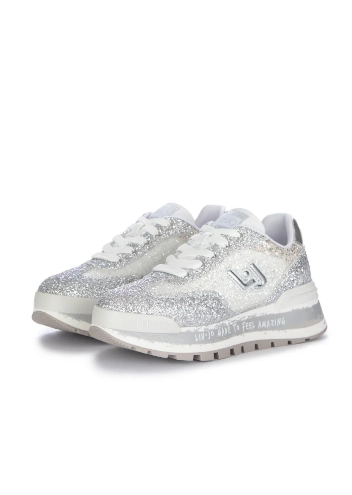 damen sneaker liu jo amazing glitter silber