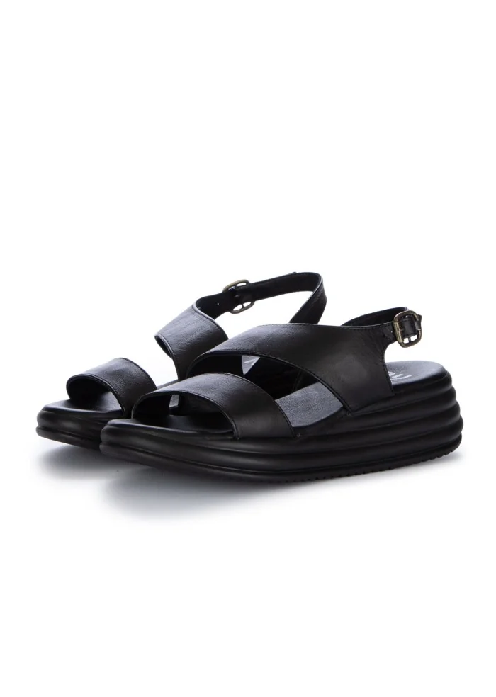 damen sandalen bueno plattform leder schwarz