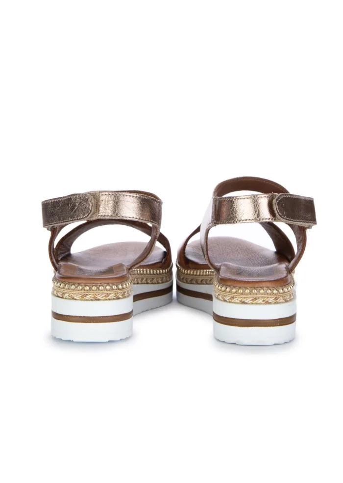 sandali donna bueno bicolor marrone metallico