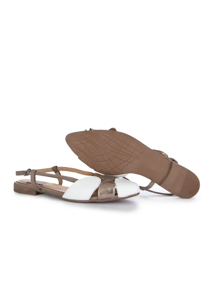 damen sandalen bueno geometrisch weiss bronze