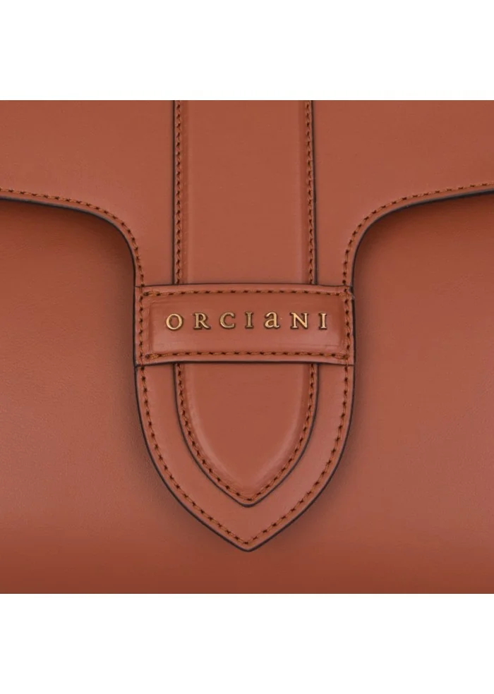 borsa a spalla orciani alma couture marrone cuoio