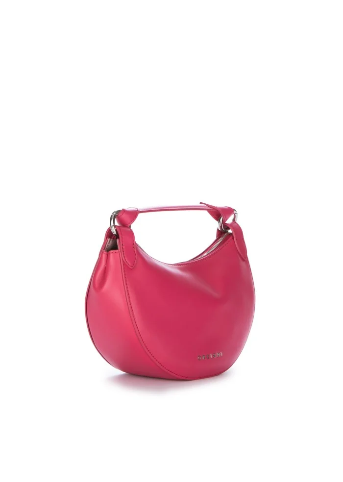 womens handbag orciani dumpling vanity raspberry pink