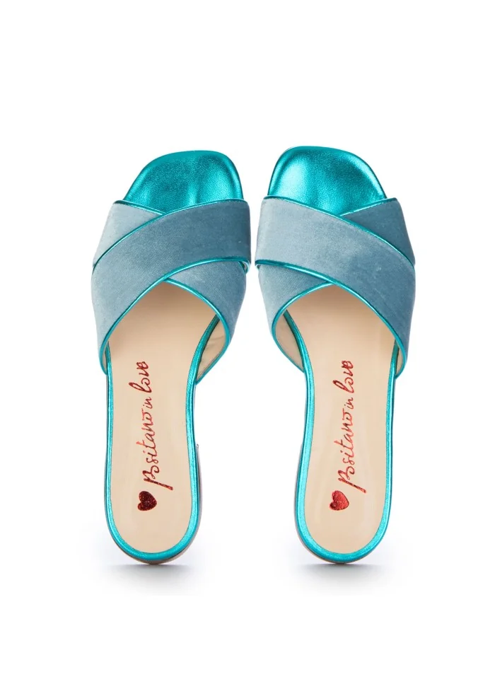 damen sandalen positano in love samt hellblau