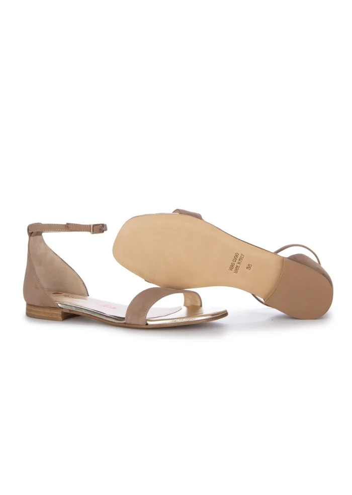 damen sandalen positano in love camoscio laminato beige