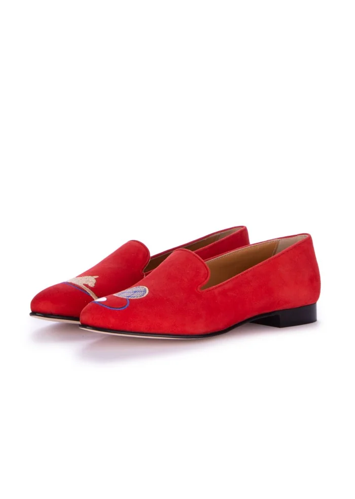 damen ballerinas katze wollknauel rot