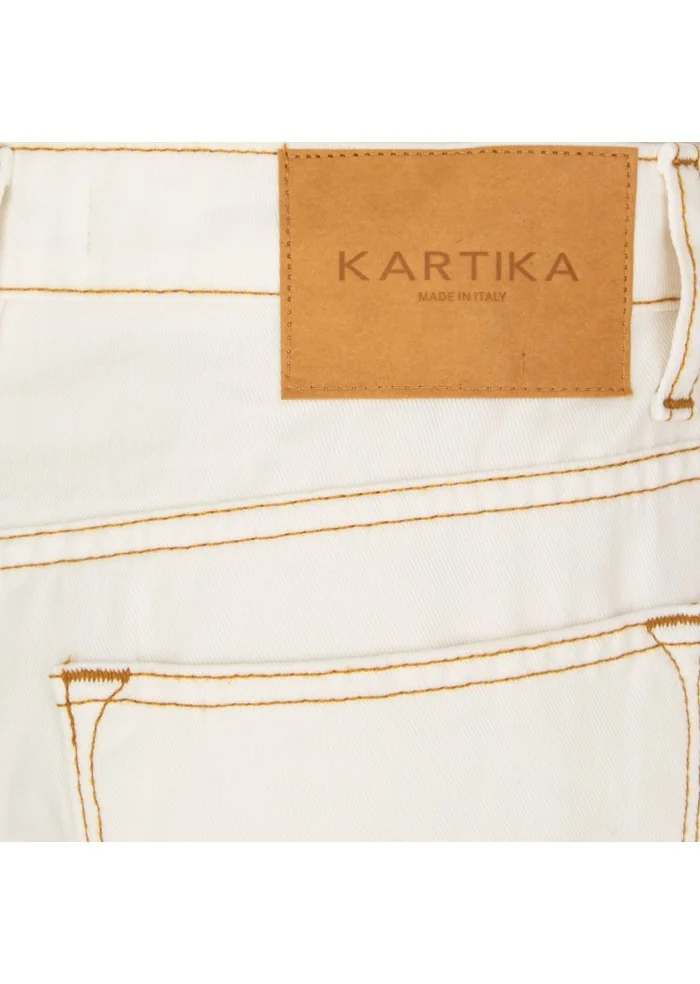 jeans donna kartika cuciture a contrasto bianco