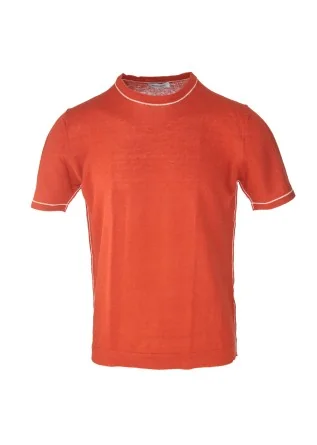mens t shirt wool and co crew neck orange