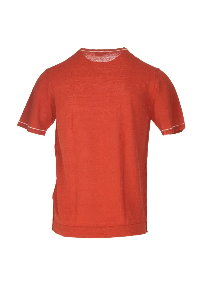 mens t shirt wool and co crew neck orange