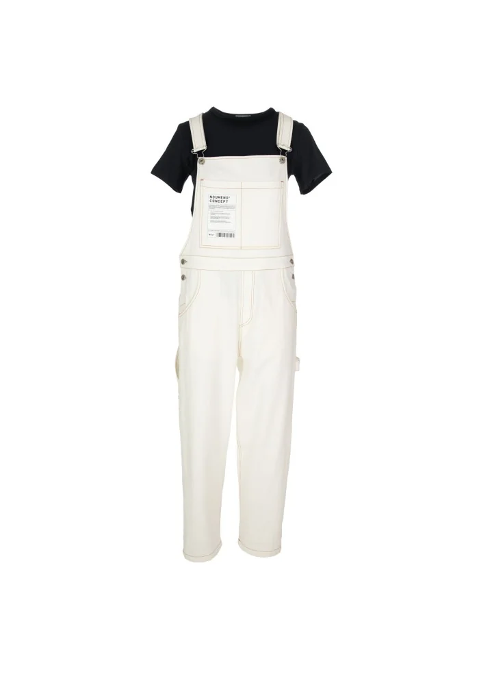 tuta jumpsuit donna noumeno concept cotone bianco panna