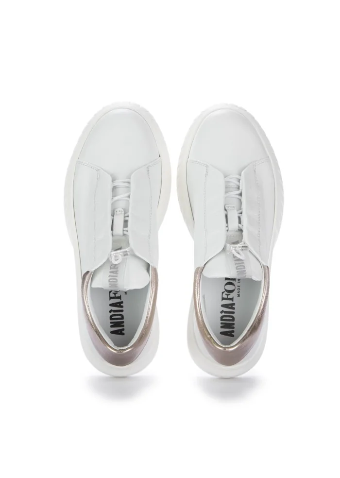 sneakers slip on donna andia fora libi cut dreamer bianco